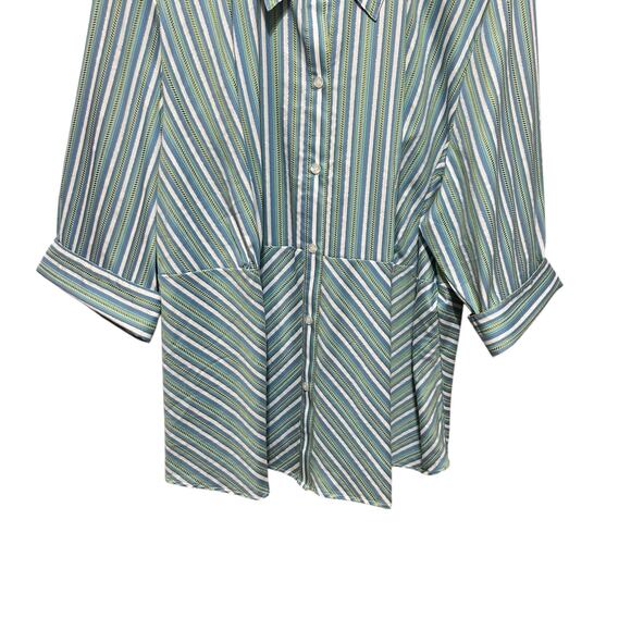 Lane Bryant Womens Striped Button Front Tunic Top 26/28 Preppy Office Travel - Picture 5 of 8